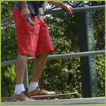 Cabe Lindsay on site recording the skate soundtrack